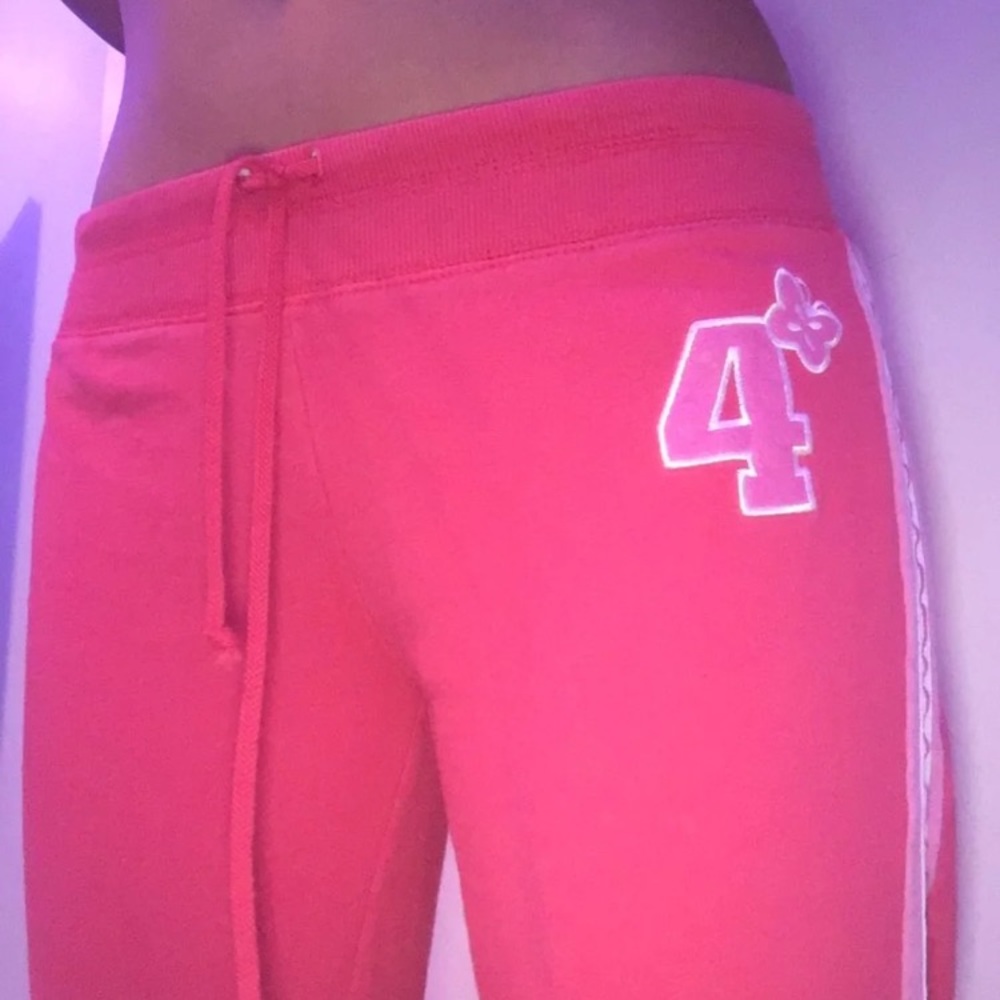 2000s y2k Style Pink Low Rise Joggers